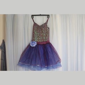 Ballet costume blue with sequins